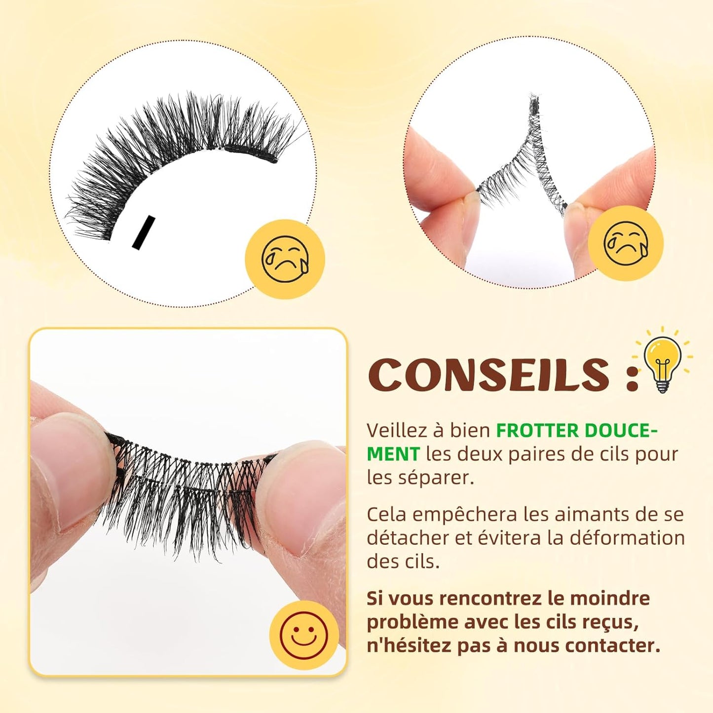 Voiakiu Faux Cils Magnétique, 3D Effet Naturel Réutilisables sans Colle.