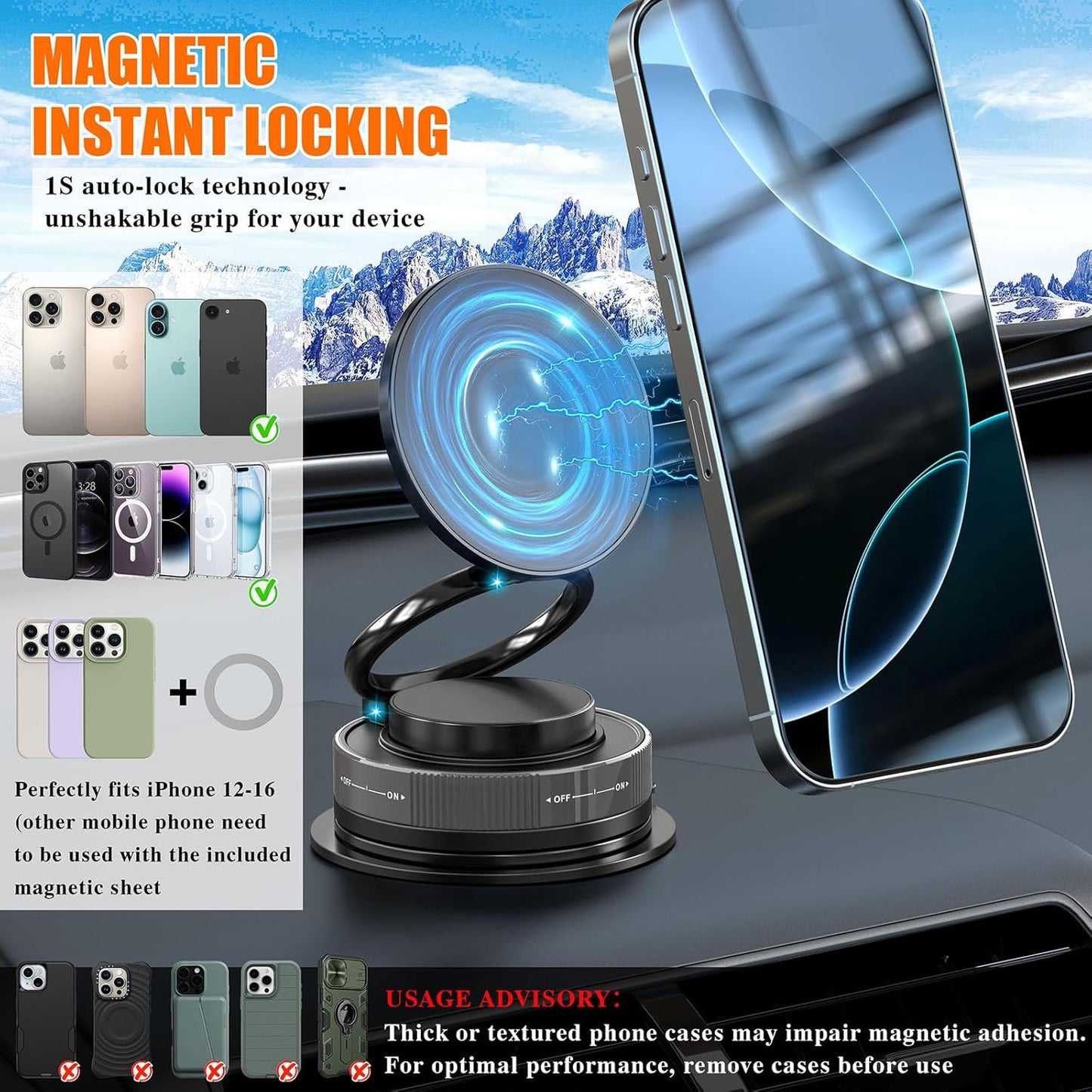 Ambienden 360° Rotatable Support Telephone Magnetique